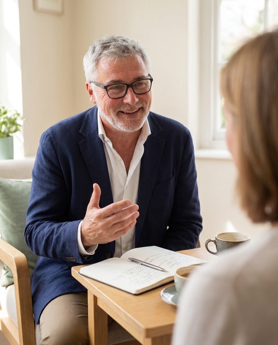 Robin coaching a client one to one